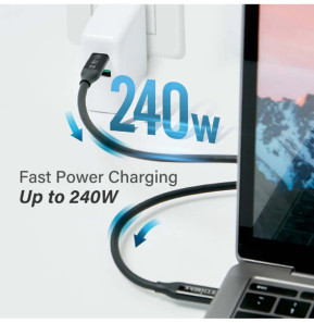 Edimax Câble USB4 / Thunderbolt 3 USB-C vers USB-C 40Gbps 1m Noir