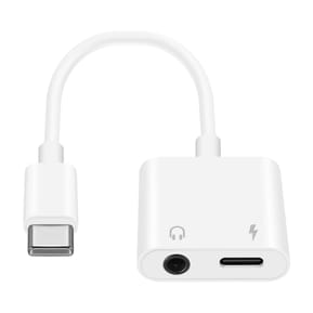 Enkay Adaptateur USB-C vers Audio Jack 3.5mm + Charge USB-C Design Compact Blanc — image 2
