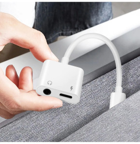 Enkay Adaptateur USB-C vers Audio Jack 3.5mm + Charge USB-C Design Compact Blanc