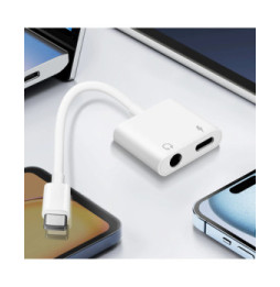 Enkay Adaptateur USB-C vers Audio Jack 3.5mm + Charge USB-C Design Compact Blanc