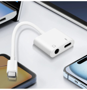 Enkay Adaptateur USB-C vers Audio Jack 3.5mm + Charge USB-C Design Compact Blanc