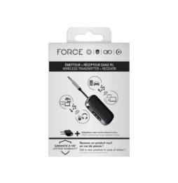 FORCE PLAY Adaptateur Audio Bluetooth 2-en-1 Emetteur et Récepteur Jack 3.5mm Noir