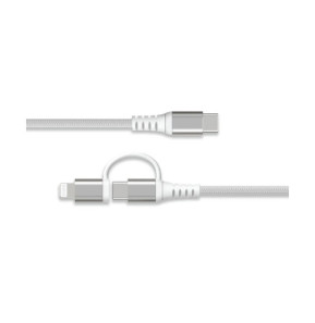 Force Power Câble 2 en 1 USB-C/Lightning MFi...