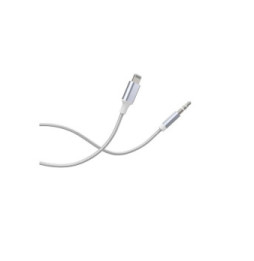 Force Power Câble Audio Lightning vers Jack 3.5mm en Nylon Tissé Renforcé 1,2m Blanc
