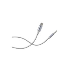 Force Power Câble Audio USB-C vers Jack 3.5mm en Nylon Tissé Renforcé 1,2m Blanc