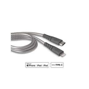 Force Power Câble Lightning MFi vers USB-C 3A Ultra-Renforcé Charge et Synchronisation 1,2m Gris — image 2