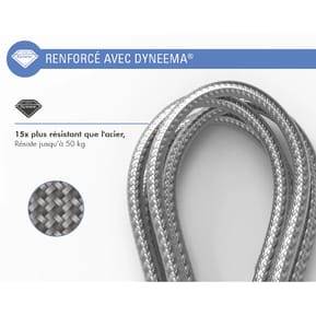 Force Power Câble Lightning MFi vers USB-C 3A Ultra-Renforcé Charge et Synchronisation 1,2m Gris — image 3