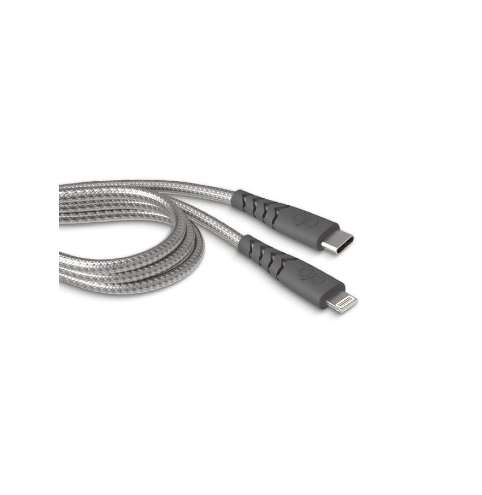Force Power Câble Lightning MFi vers USB-C 3A Ultra-Renforcé Charge et Synchronisation 2m Gris