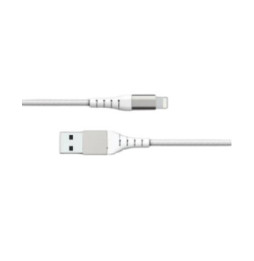 Force Power Câble Renforcé USB A / Lightning 2.4A Résistant à 12 000 Flexions MFi 1.2m Blanc