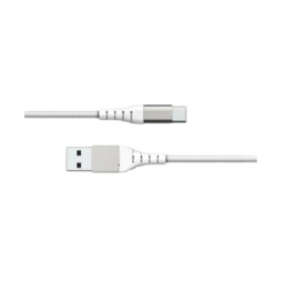Force Power Câble Renforcé USB A / USB C 1.2m 3A 15W Résistant à 12 000 Flexions Blanc