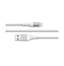 Force Power Câble Renforcé USB A/Lightning 2m - 2.4A Blanc Blanc