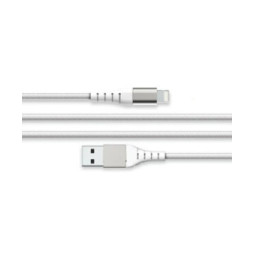 Force Power Câble Renforcé USB A/Lightning 3m - 2.4A Blanc Blanc
