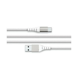 Force Power Câble Renforcé USB A/USB C 3m - 3A Blanc Blanc