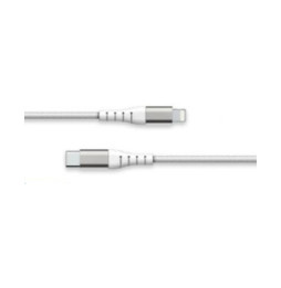 Force Power Câble Renforcé USB C/Lightning 1,2m - 3A Blanc