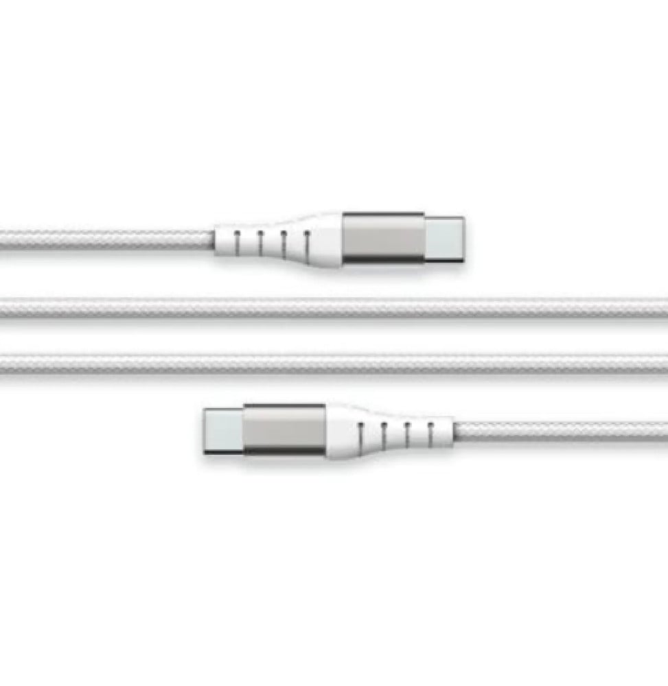 Force Power Câble Renforcé USB C/USB C 3m - 3A Blanc