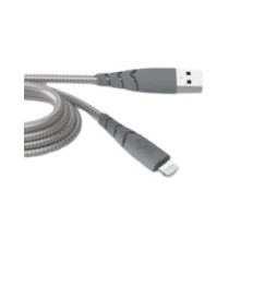 Force Power Câble Ultra-renforcé USB A/Lightning 2.4A Résistant à 50 000 flexions à 180° 2m Gris