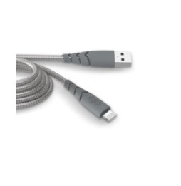 Force Power Câble Ultra-renforcé USB A/Lightning 3m - 2.4A Gris