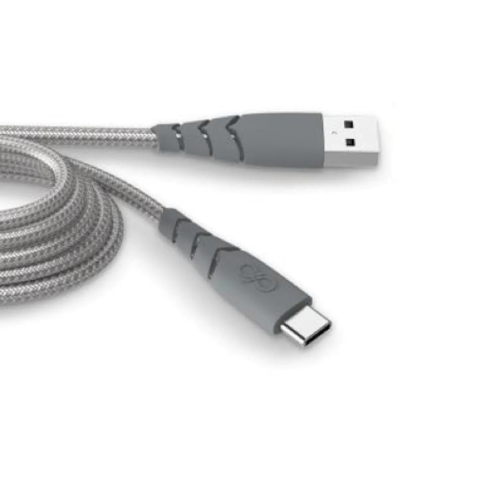 Force Power Câble Ultra-renforcé USB A/USB C 3m - 3A Gris