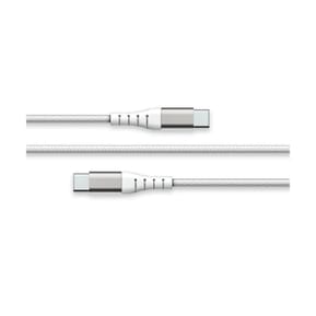 Force Power Câble USB-C vers USB-C 3A Renforcé Réversible Charge et Synchronisation 2m Blanc