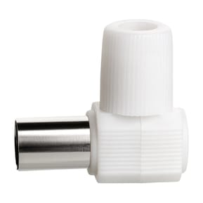 Force Power Fiche TV Coaxial 9.52mm Coudée Femelle Antiparasitage Blanc — image 2