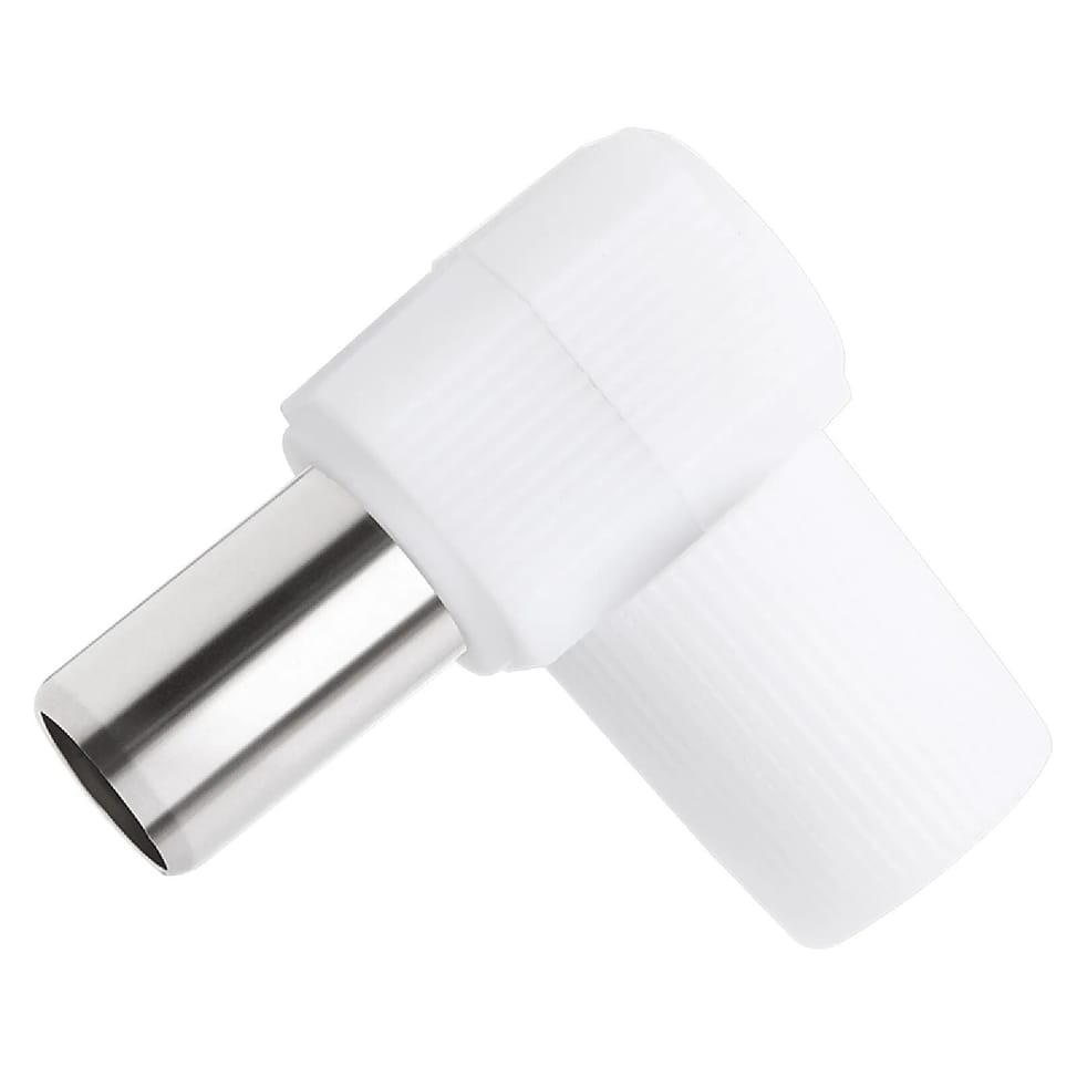 Force Power Fiche TV Coaxial 9.52mm Coudée Mâle Antiparasitage Blanc — image 2