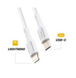 Inkax Câble pour iPhone USB C vers Lightning 27W Recharge Rapide Blanc