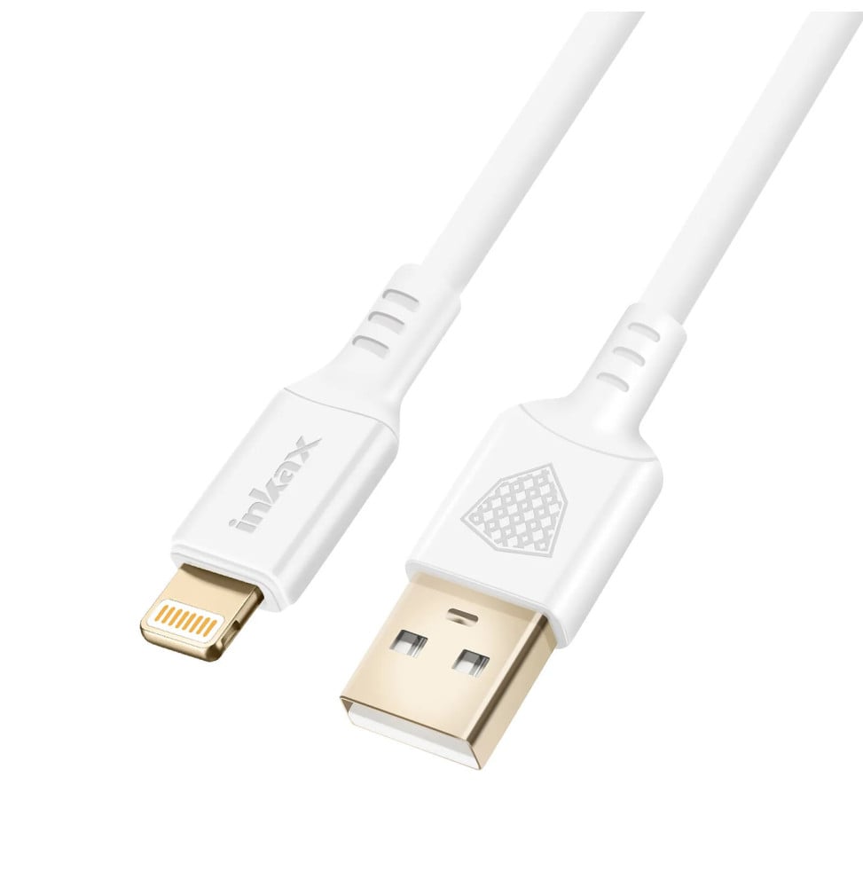 Inkax Câble pour iPhone USB vers Lightning Recharge Rapide Blanc