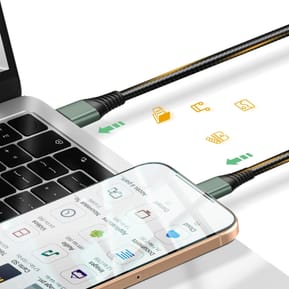 Inkax Câble USB 3 en 1 vers USB-C / Micro-USB / Lightning Tressé 1.2m Noir — image 3