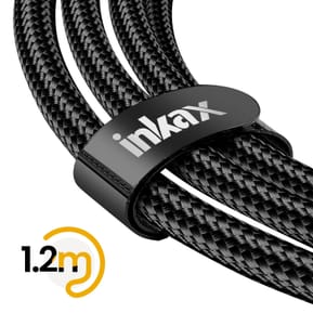 Inkax Câble USB 3 en 1 vers USB-C / Micro-USB / Lightning Tressé 1.2m Noir — image 5