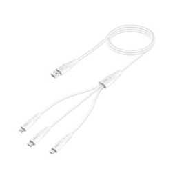 Inkax Câble USB vers Lightning - USB C et Micro USB Blanc