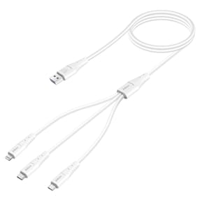 Inkax Câble USB vers Lightning - USB C et Micro USB Blanc
