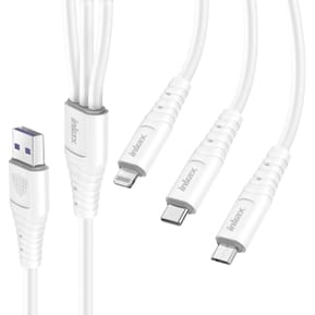 Inkax Câble USB vers Lightning - USB C et Micro USB Blanc — image 2
