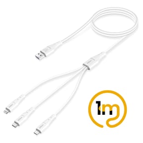 Inkax Câble USB vers Lightning - USB C et Micro USB Blanc — image 5