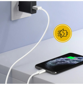 Inkax Câble USB vers Lightning Recharge et Synchronisation Rapide Blanc