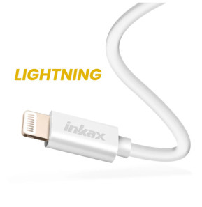 Inkax Câble USB vers Lightning Recharge et Synchronisation Rapide Blanc