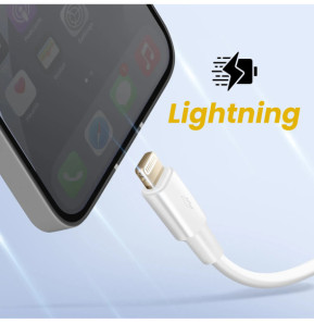 Inkax Câble USB vers Lightning Recharge et Synchronisation Rapide Blanc