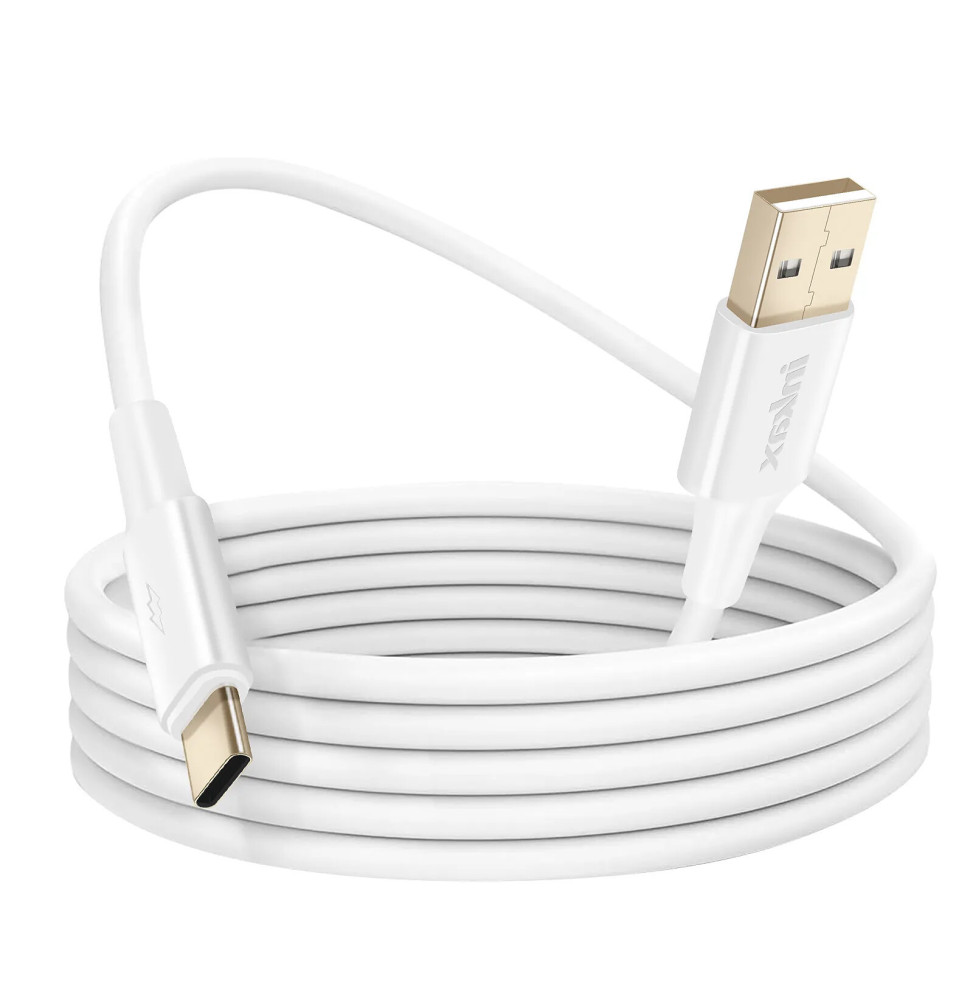 Inkax Câble USB vers USB C Recharge et Synchronisation 2m Blanc