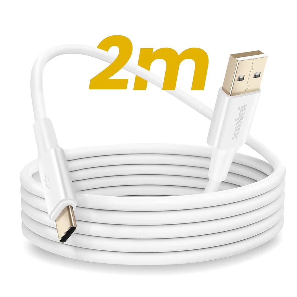 Inkax Câble USB vers USB C Recharge et Synchronisation 2m Blanc — image 3
