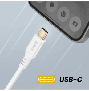 Inkax Câble USB vers USB C Recharge et Synchronisation Rapide Blanc