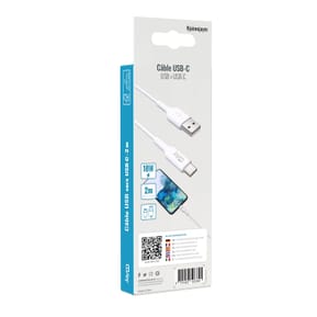 Jaym Câble de Charge et Synchronisation de donnée USB vers Type-C 2,4A 2M Blanc — image 4