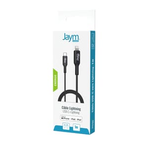 Jaym Câble de Charge et Synchronisation de donnée USB-C / Lightning MFI PD 3.0 3A 1M Noir — image 4