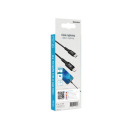 Jaym Câble de Charge et Synchronisation de donnée USB-C / Lightning MFI PD 3.0 3A 1M Noir