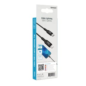 Jaym Câble de Charge et Synchronisation de donnée USB-C / Lightning MFI PD 3.0 3A 1M Noir — image 5
