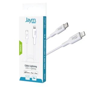 Jaym Câble de Charge et Synchronisation de donnée USB-C / Lightning MFI PD 3.0 3A 2M Blanc — image 5