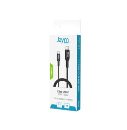 Jaym Câble de Charge et Synchronisation de donnée USB-C Vers USB-C PD 3.0 3A 1M Noir