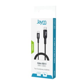 Jaym Câble de Charge et Synchronisation de donnée USB-C Vers USB-C PD 3.0 3A 1M Noir — image 4