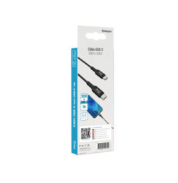 Jaym Câble de Charge et Synchronisation de donnée USB-C Vers USB-C PD 3.0 3A 1M Noir