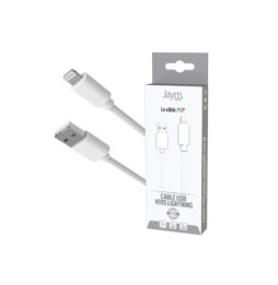 Jaym Câble Lightning vers USB-A 2,4A Charge et Synchronisation Collection POP 1,5m Blanc