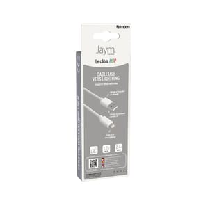 Jaym Câble Lightning vers USB-A 2,4A Charge et Synchronisation Collection POP 1,5m Blanc — image 4