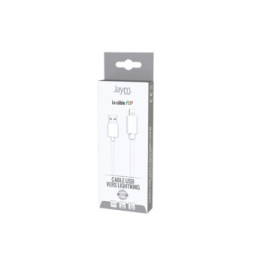 Jaym Câble Lightning vers USB-A 2,4A Charge et Synchronisation Collection POP 1,5m Blanc